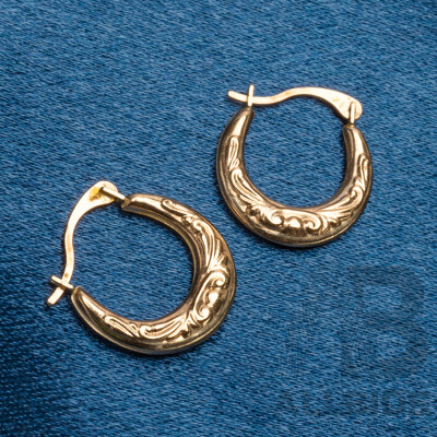 9ct Yellow Gold Huggies Earrings Pair - 0.5gms