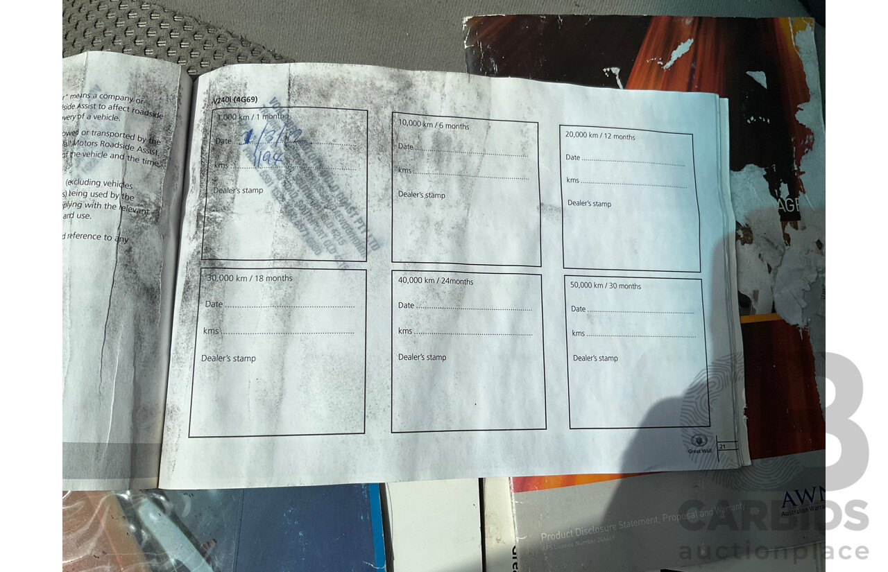 12/2011 Great Wall V240 (4x2) K2 C/Chas Solid White 2.4L