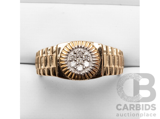 9ct Yellow Gold Natural Diamond Ring with IGI Valuation - Size N.5