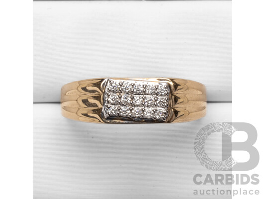 9ct Yellow Gold Natural Diamond Ring with IGI Valuation - Size N.5