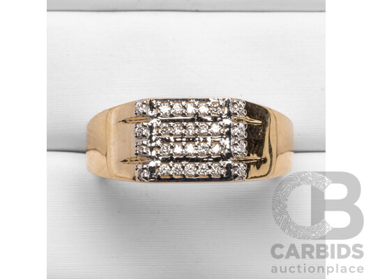 9ct Yellow Gold Natural Diamond Ring with IGI Valuation - Size N
