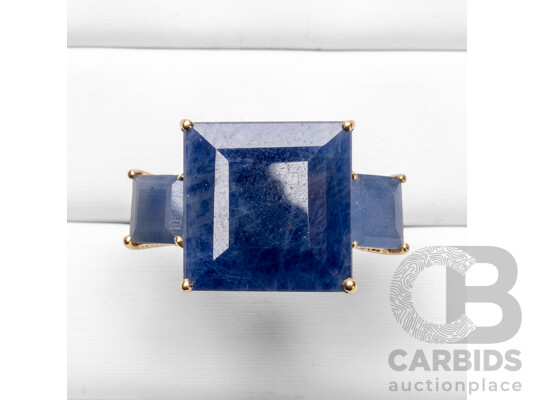 9ct Yellow Gold Natural Sapphire Ring with IGI Valuation - Size N.5