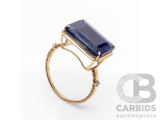 1662696 · 14ct Yellow Gold Natural Unheated, Untreated Sapphire & Diamond Ring with Valuation - Size N.5