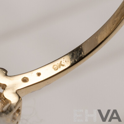 9ct Yellow Gold Natural Tourmaline, Topaz & Diamond Ring with Valuation - Size N