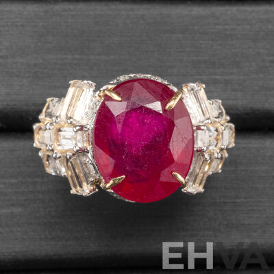 9ct Yellow Gold Natural Ruby, Topaz & Diamond Ring with Valuation - Size L.5