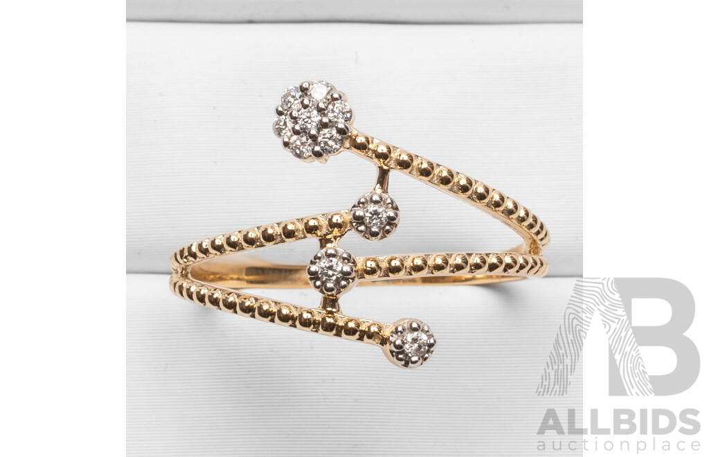 9ct Yellow Gold Natural Diamond Ring with IGI Valuation - Size N.5