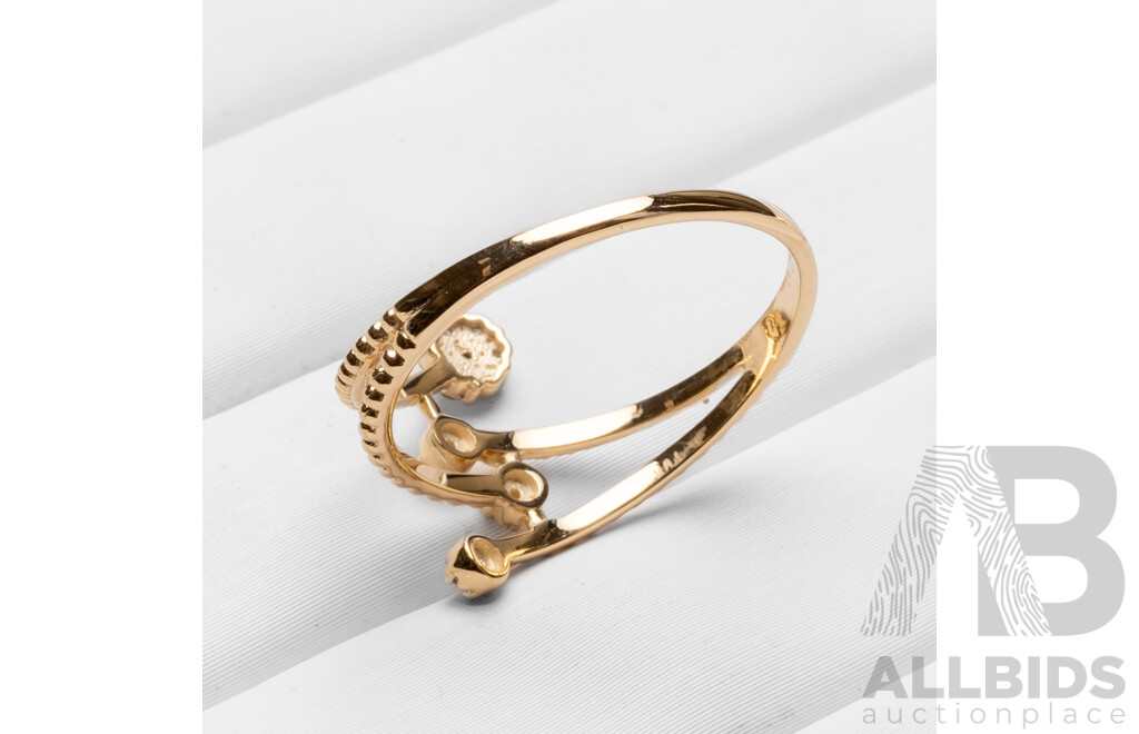 9ct Yellow Gold Natural Diamond Ring with IGI Valuation - Size N.5