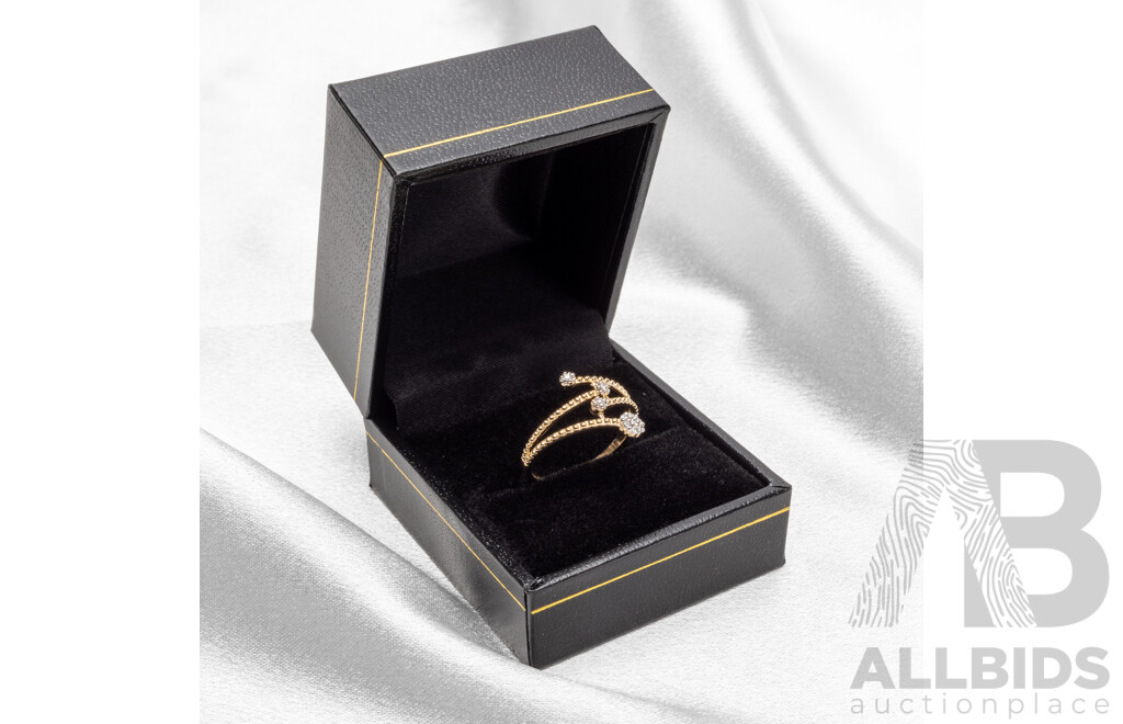 9ct Yellow Gold Natural Diamond Ring with IGI Valuation - Size N.5