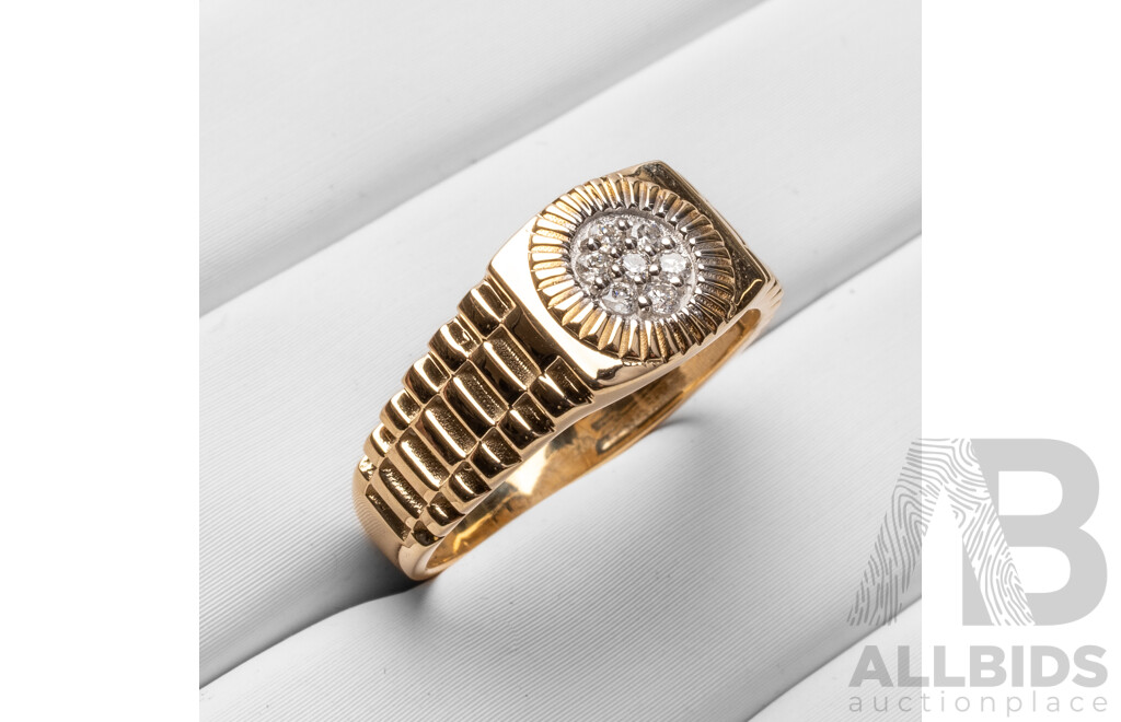 9ct Yellow Gold Natural Diamond Ring with IGI Valuation - Size N.5