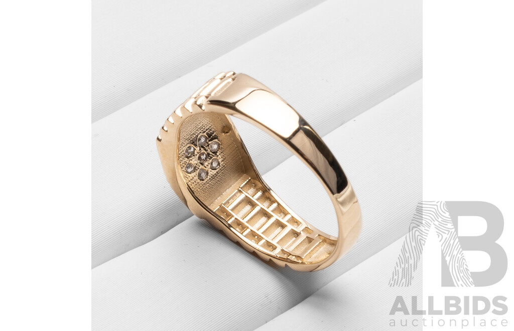 9ct Yellow Gold Natural Diamond Ring with IGI Valuation - Size N.5