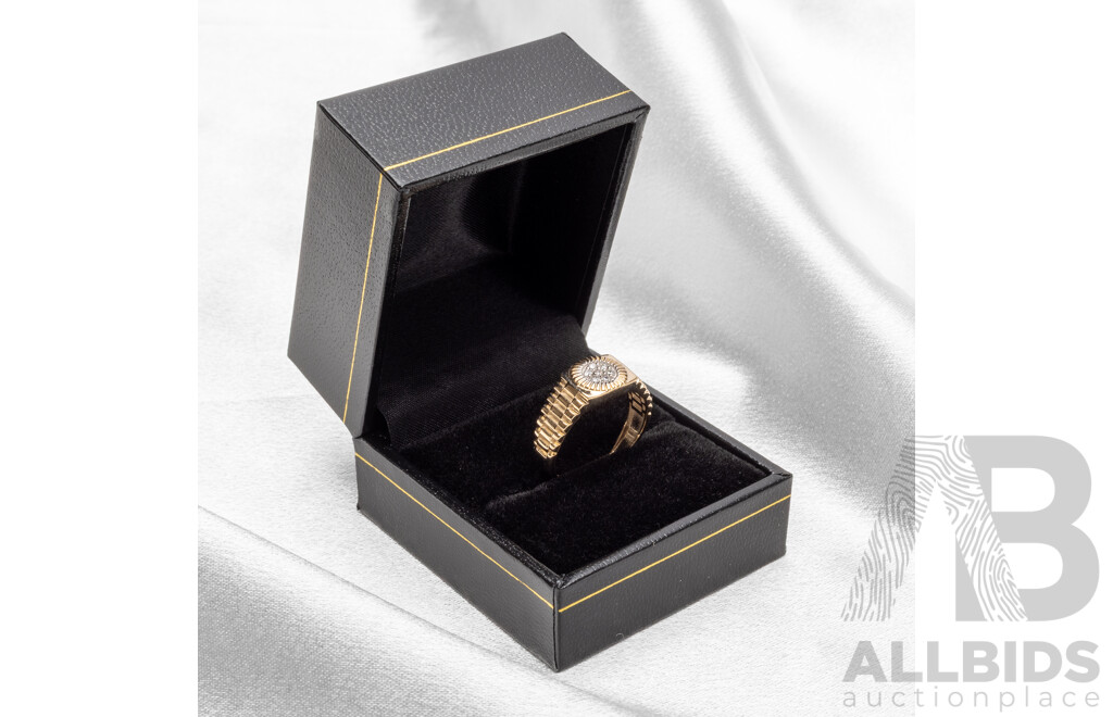 9ct Yellow Gold Natural Diamond Ring with IGI Valuation - Size N.5