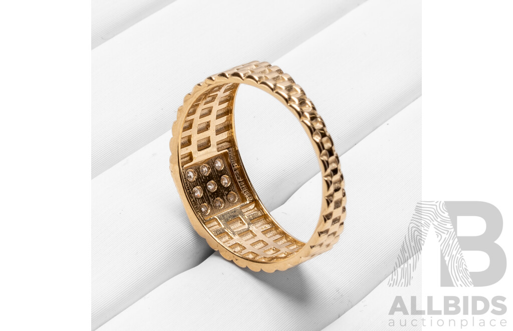 9ct Yellow Gold Natural Diamond Ring with IGI Valuation - Size N.5