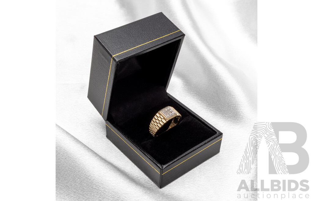 9ct Yellow Gold Natural Diamond Ring with IGI Valuation - Size N.5