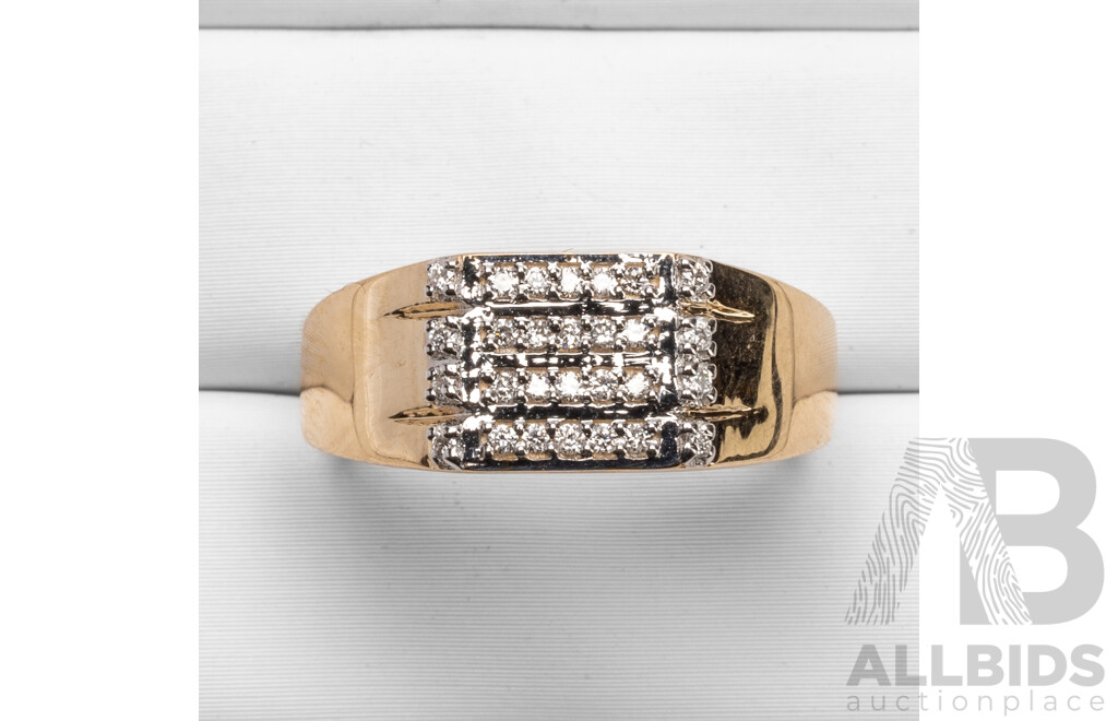 9ct Yellow Gold Natural Diamond Ring with IGI Valuation - Size N