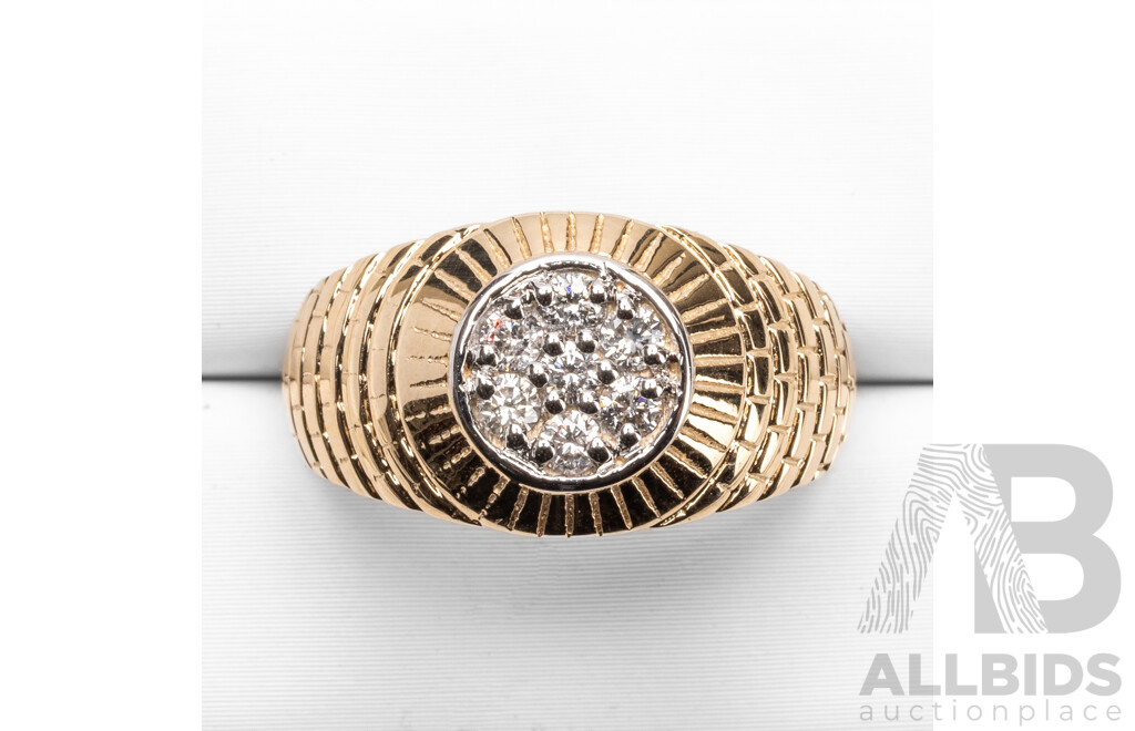 9ct Yellow Gold Natural Diamond Ring with IGI Valuation - Size N