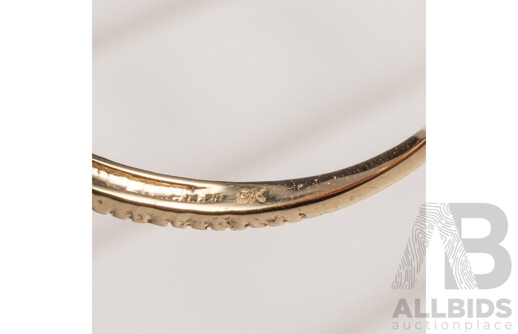 9ct Yellow Gold Natural Ruby & Diamond Ring with Valuation - Size N.5