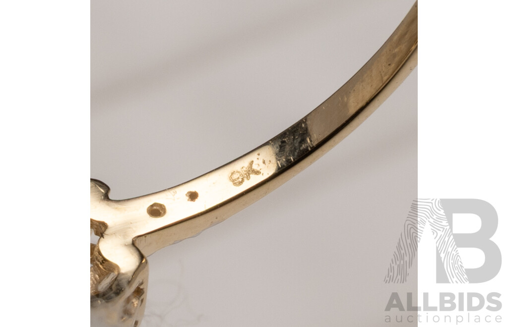 9ct Yellow Gold Natural Tourmaline, Topaz & Diamond Ring with Valuation - Size N