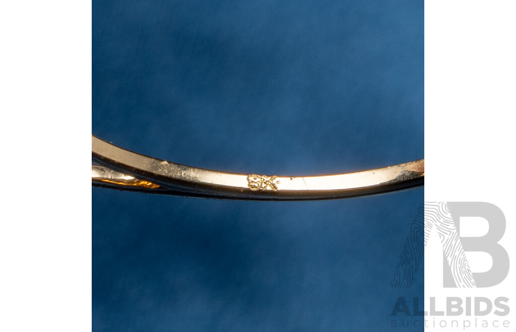 9ct Yellow Gold Natural Citrine & Diamond Ring with Valuation - Size N.5