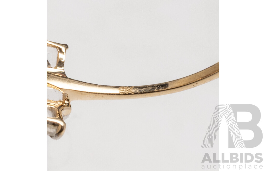 9ct Yellow Gold Natural Ruby, Topaz & Diamond Ring with Valuation - Size L.5