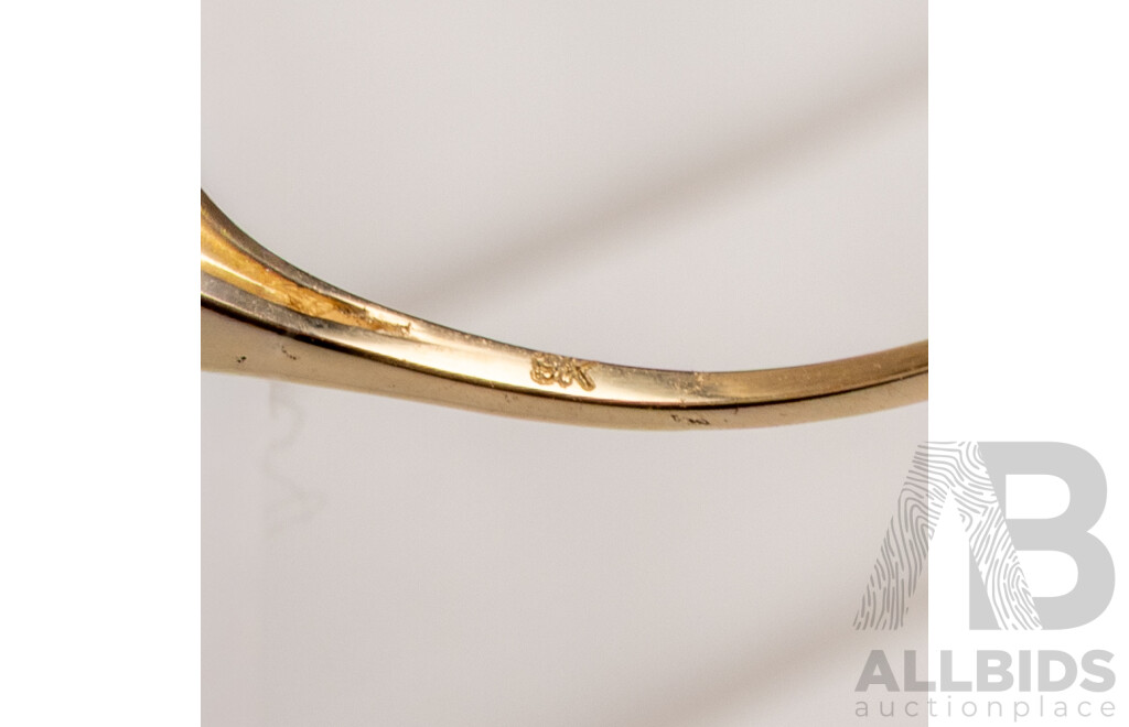 9ct Yellow Gold Natural Tourmaline & Diamond Ring with Valuation - Size L.5