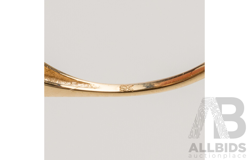 9ct Yellow Gold Natural Emerald & Diamond Ring with Valuation - Size L