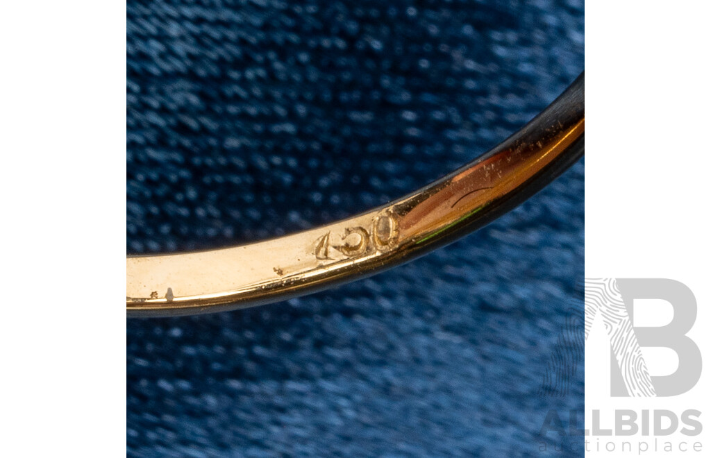 18ct Yellow Gold Natural 0.78ct Diamond Engagement Solitaire Ring - Size N.5