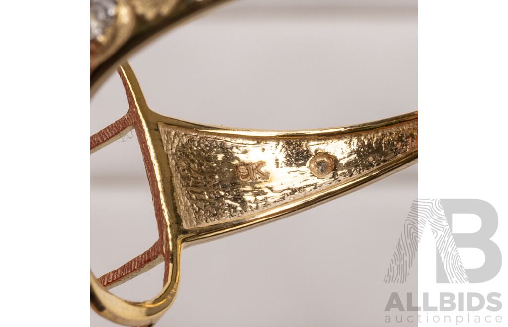 9ct Yellow Gold Natural Ruby & Diamond Ring with Valuation - Size L.5