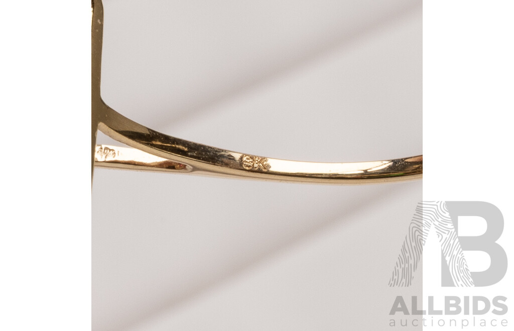 9ct Yellow Gold Natural Ruby / Natural White Topaz Ring with Valuation - Size N.5