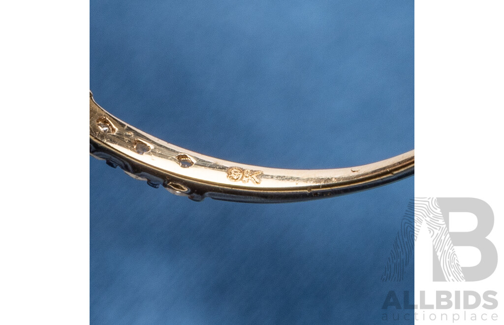 9ct Yellow Gold Natural Ruby/Natural White Topaz & Diamond Ring with Valuation - Size O