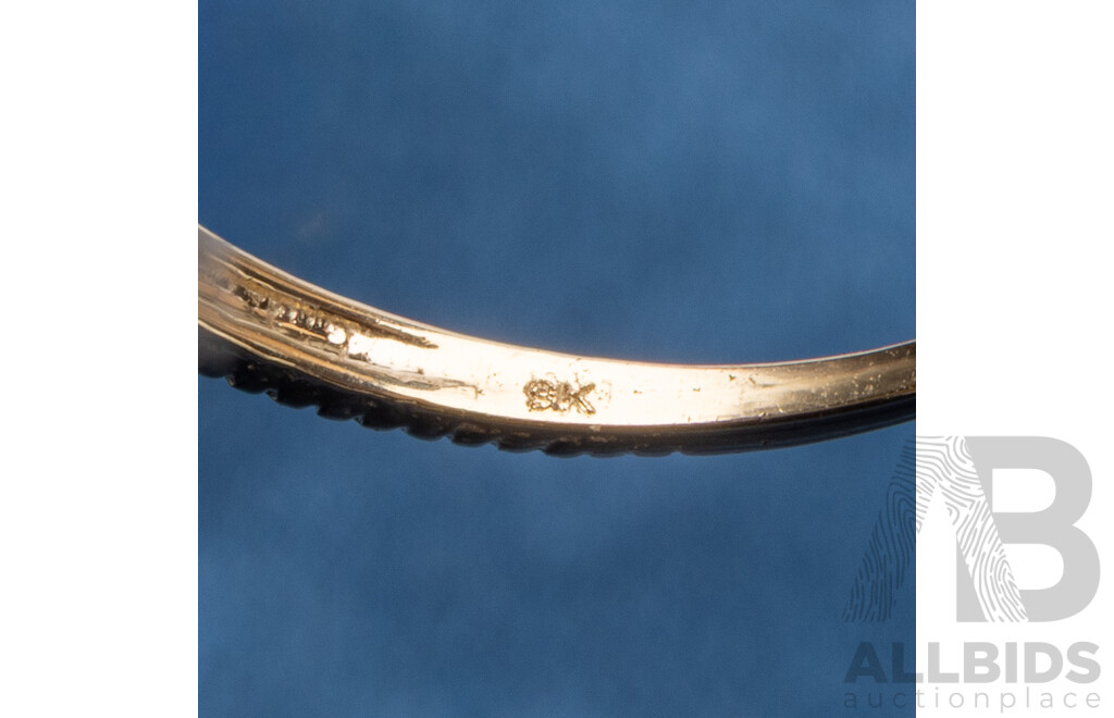 9ct Yellow Gold Natural Emerald & Diamond Ring with Valuation - Size N.5