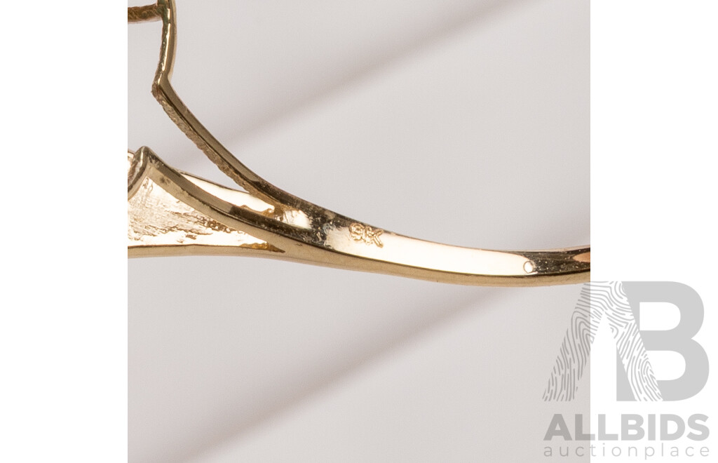 9ct Yellow Gold Natural Emerald & Diamond Ring with Valuation - Size O