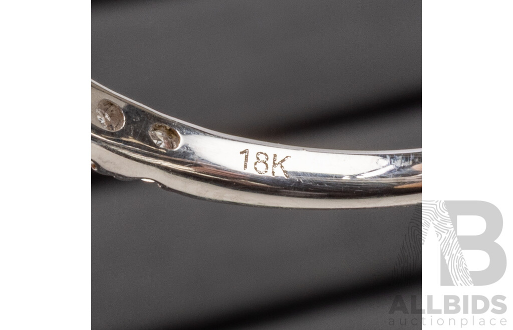 18ct White Gold Pear Ring with 1ct of Natural Diamonds - Size P