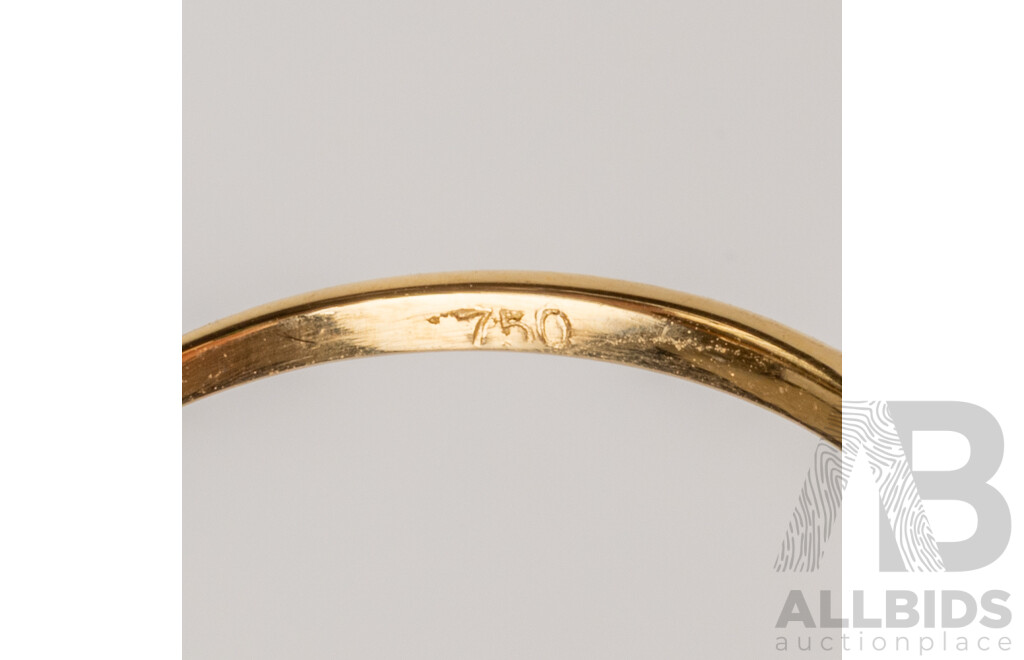 18ct Yellow Gold Natural 0.78ct Diamond Engagement Solitaire Ring - Size L.5