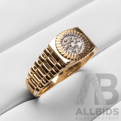 9ct Yellow Gold Natural Diamond Ring with IGI Valuation - Size N.5