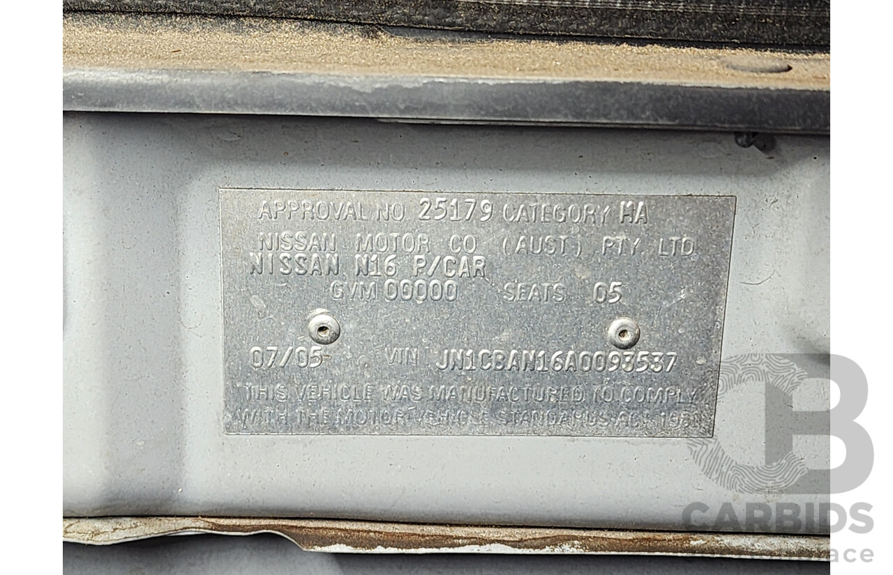 7/2005 Nissan Pulsar ST N16 MY04 4d Sedan Silver 1.8L