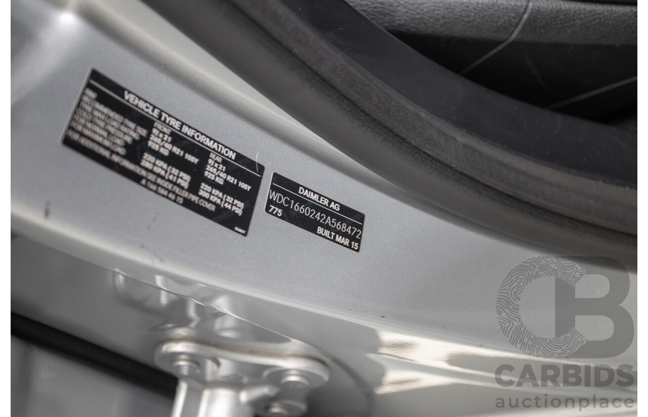 6/2015 Mercedes-Benz ML 350CDI Bluetec (4x4) 166 MY14 4d Wagon Iridium Silver Metallic Turbo Diesel V6 3.0L