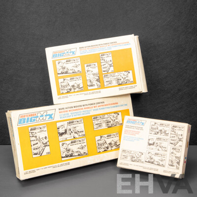 Vintage Matchbox Big Mx Quarry Site and Traxcavator, Incinerator Site and Refuse Truck, Power Activator - All with Original Boxes