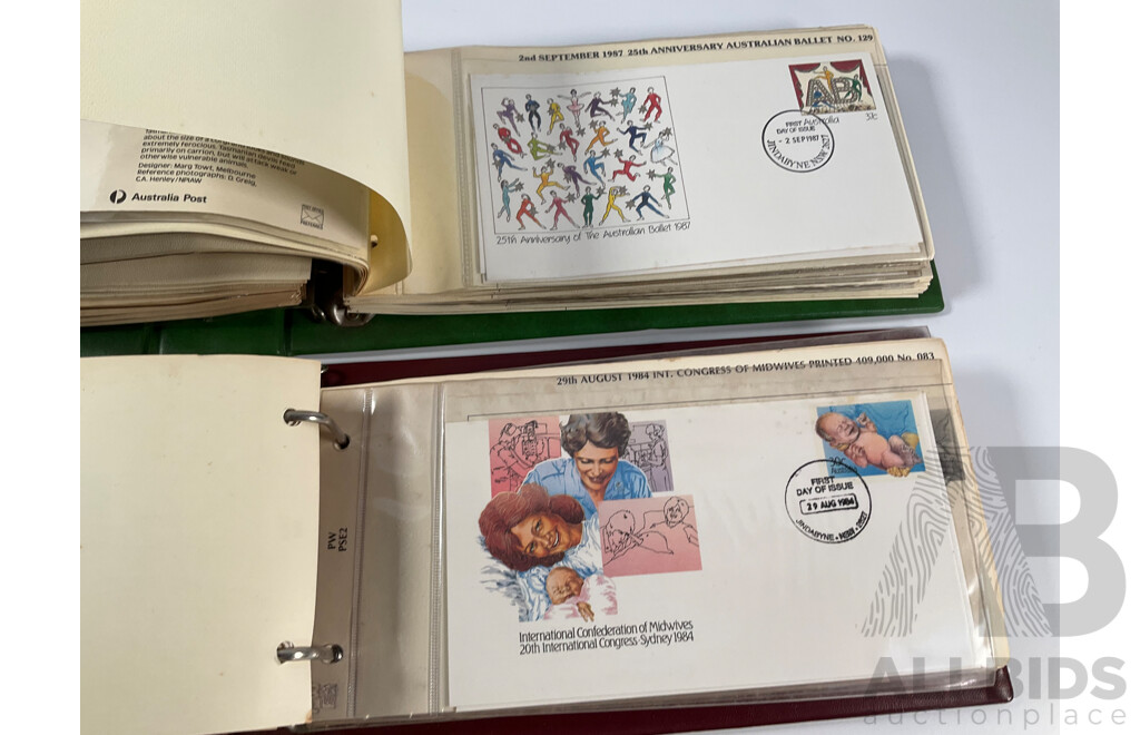 Two Albums of Australian First Day Covers, Mostly Consecutive 26th January 1983 to 28th September 1988