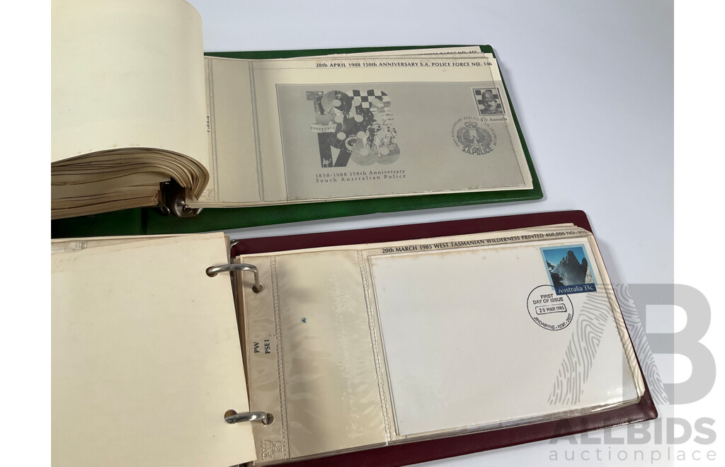 Two Albums of Australian First Day Covers, Mostly Consecutive 26th January 1983 to 28th September 1988