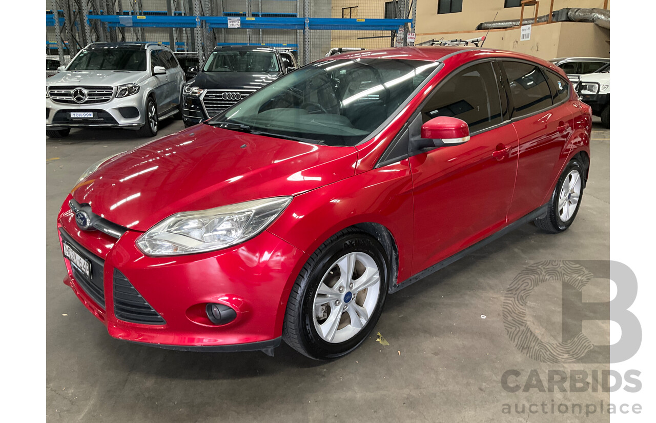 4/2014 Ford Focus Trend LW MK2 Upgrade 5d Hatchback Ruby Red Turbo Diesel 2.0L