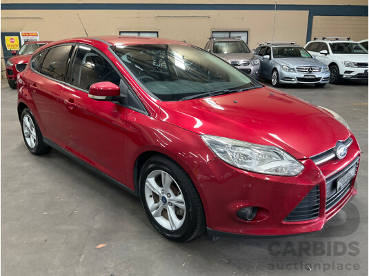 4/2014 Ford Focus Trend LW MK2 Upgrade 5d Hatchback Ruby Red Turbo Diesel 2.0L