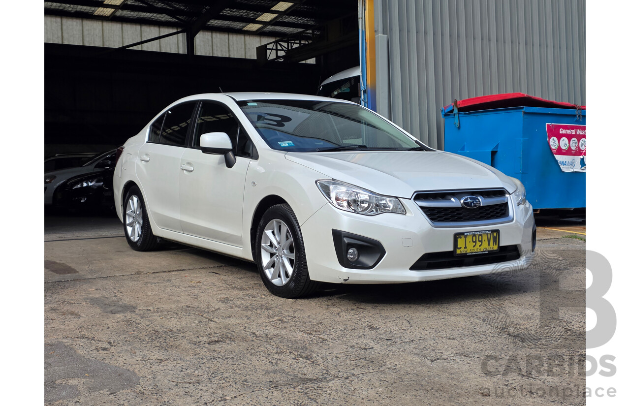 7/2013 Subaru Impreza 2.0i (AWD) MY14 4d Sedan White 2.0L