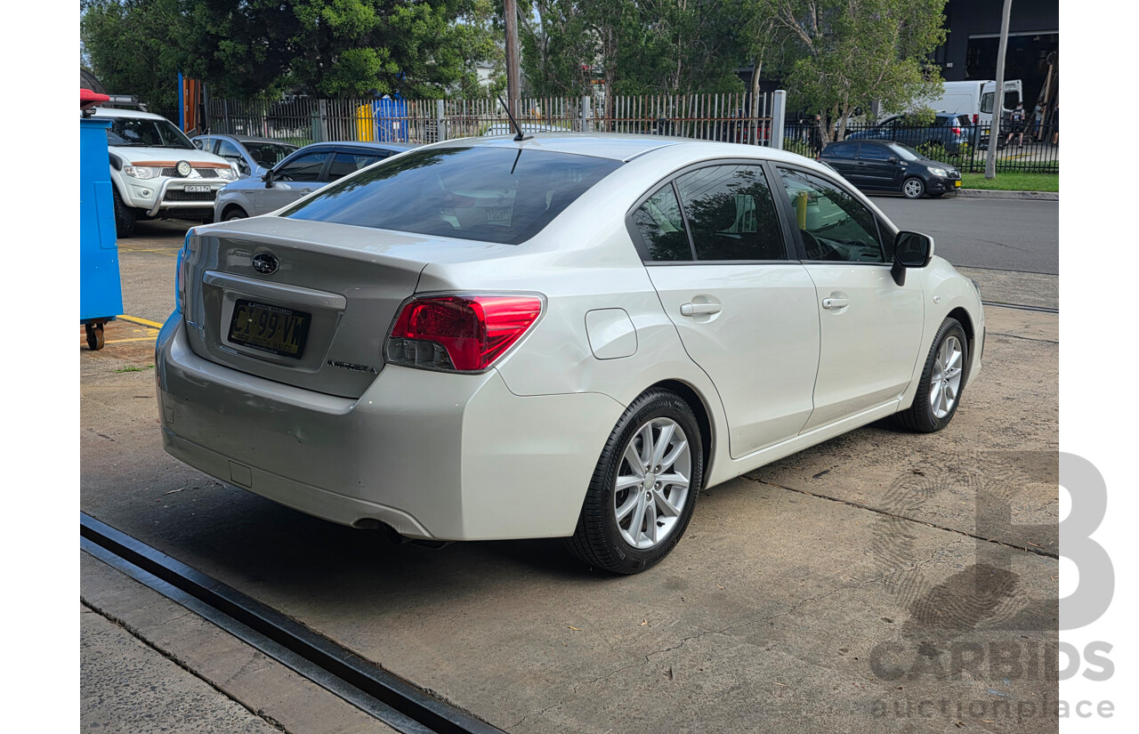 7/2013 Subaru Impreza 2.0i (AWD) MY14 4d Sedan White 2.0L