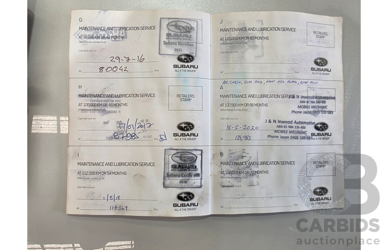 7/2013 Subaru Impreza 2.0i (AWD) MY14 4d Sedan White 2.0L