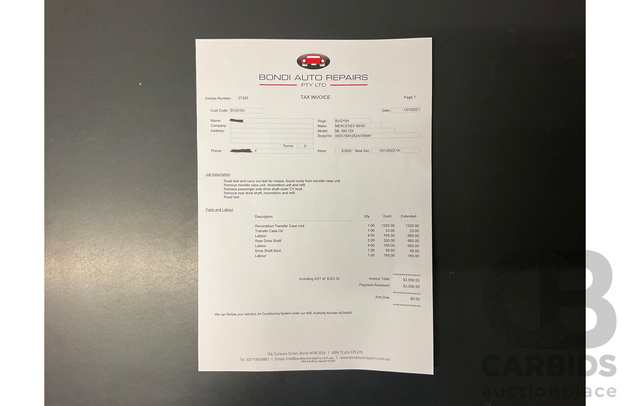 4/2011 Mercedes-Benz ML 350 CDI (4x4) 164 MY11 4d Wagon Black Obsidian Metallic Turbo Diesel V6 3.0L