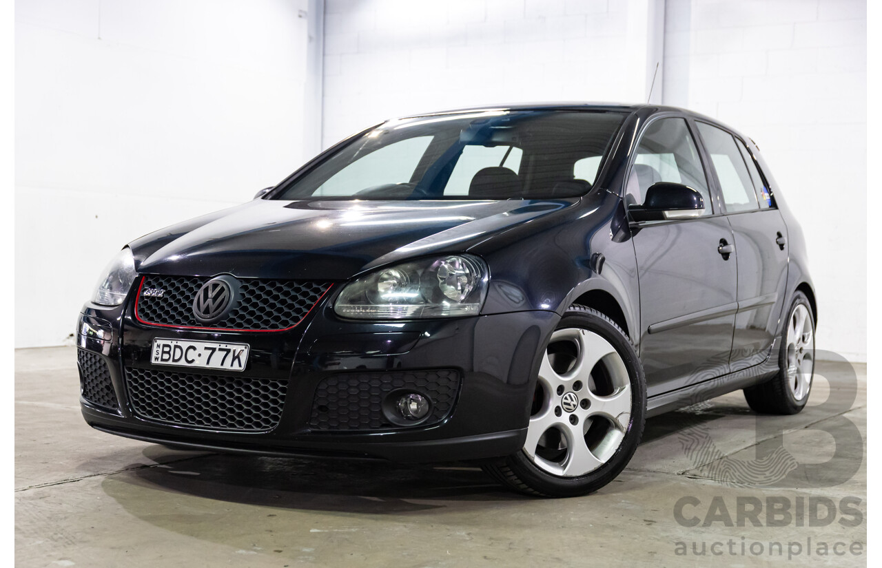 09/2007 Volkswagen Golf GTi (FWD) 1K MY08 Upgrade 5d Hatchback Black Magic Pearl Turbo 2.0L