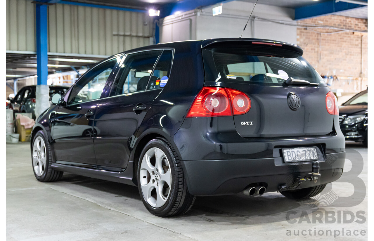 09/2007 Volkswagen Golf GTi (FWD) 1K MY08 Upgrade 5d Hatchback Black Magic Pearl Turbo 2.0L