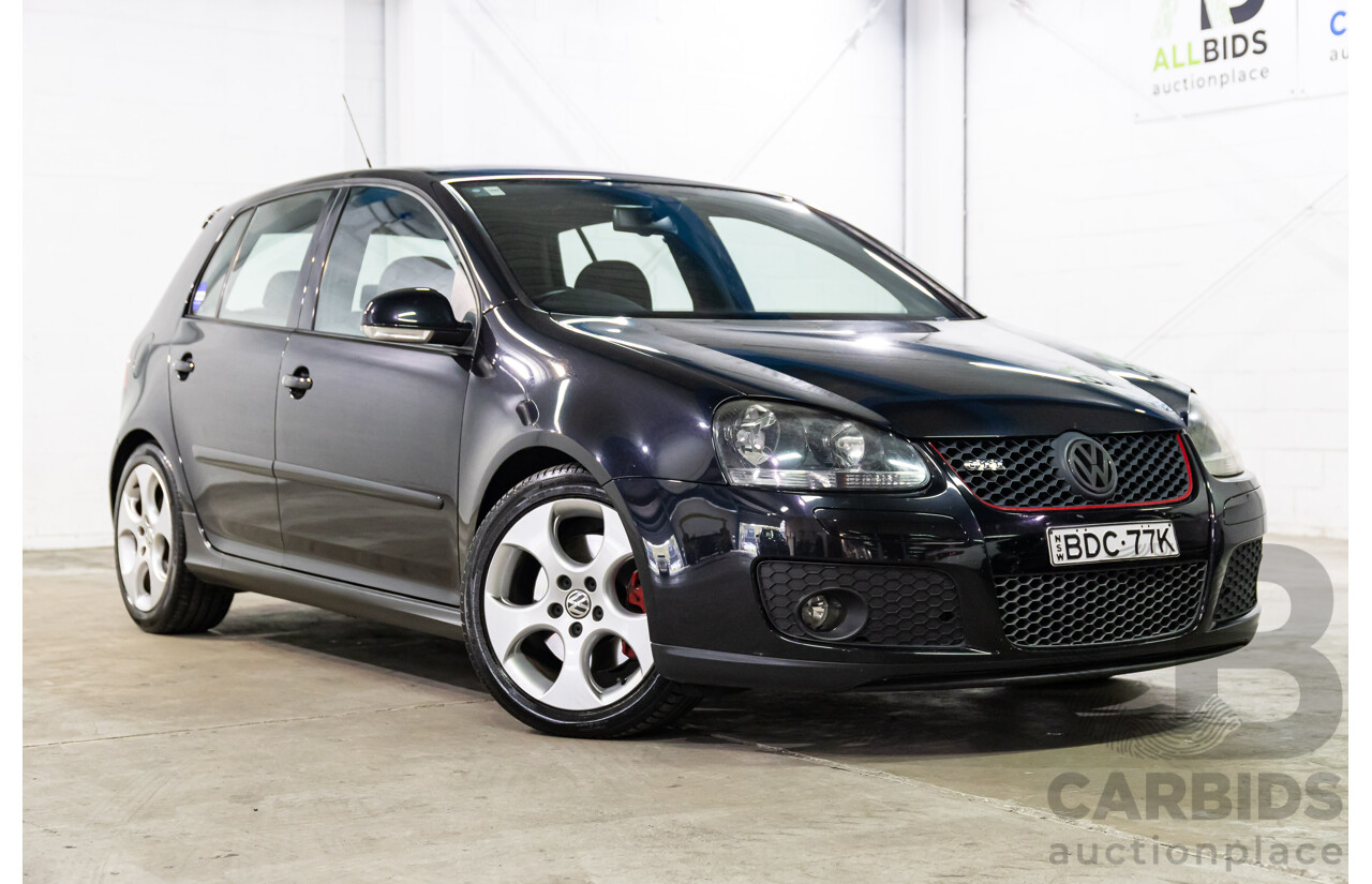 09/2007 Volkswagen Golf GTi (FWD) 1K MY08 Upgrade 5d Hatchback Black Magic Pearl Turbo 2.0L