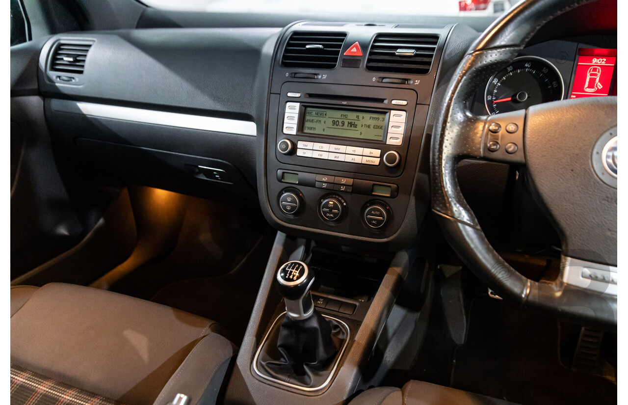 09/2007 Volkswagen Golf GTi (FWD) 1K MY08 Upgrade 5d Hatchback Black Magic Pearl Turbo 2.0L