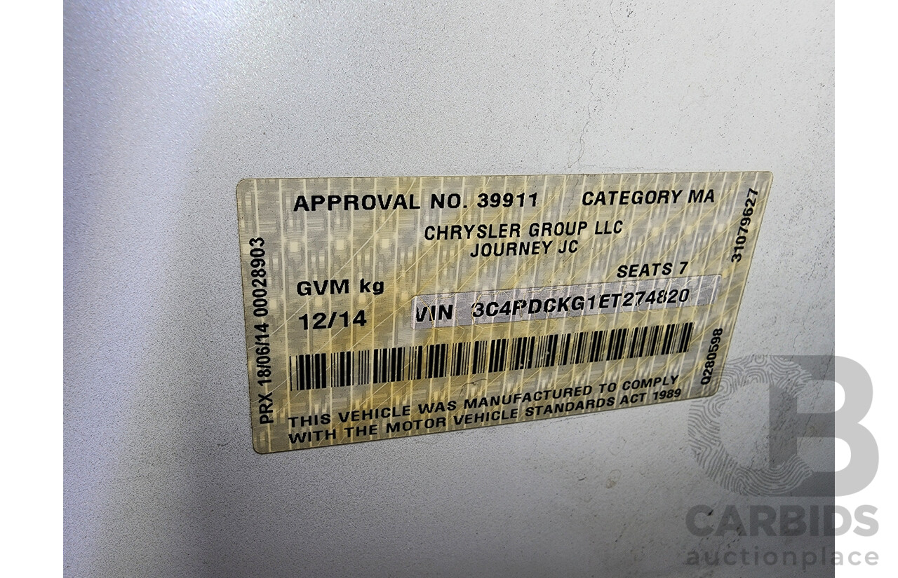 12/2014 Dodge Journey R/T JC MY14 4d Wagon White 3.6L